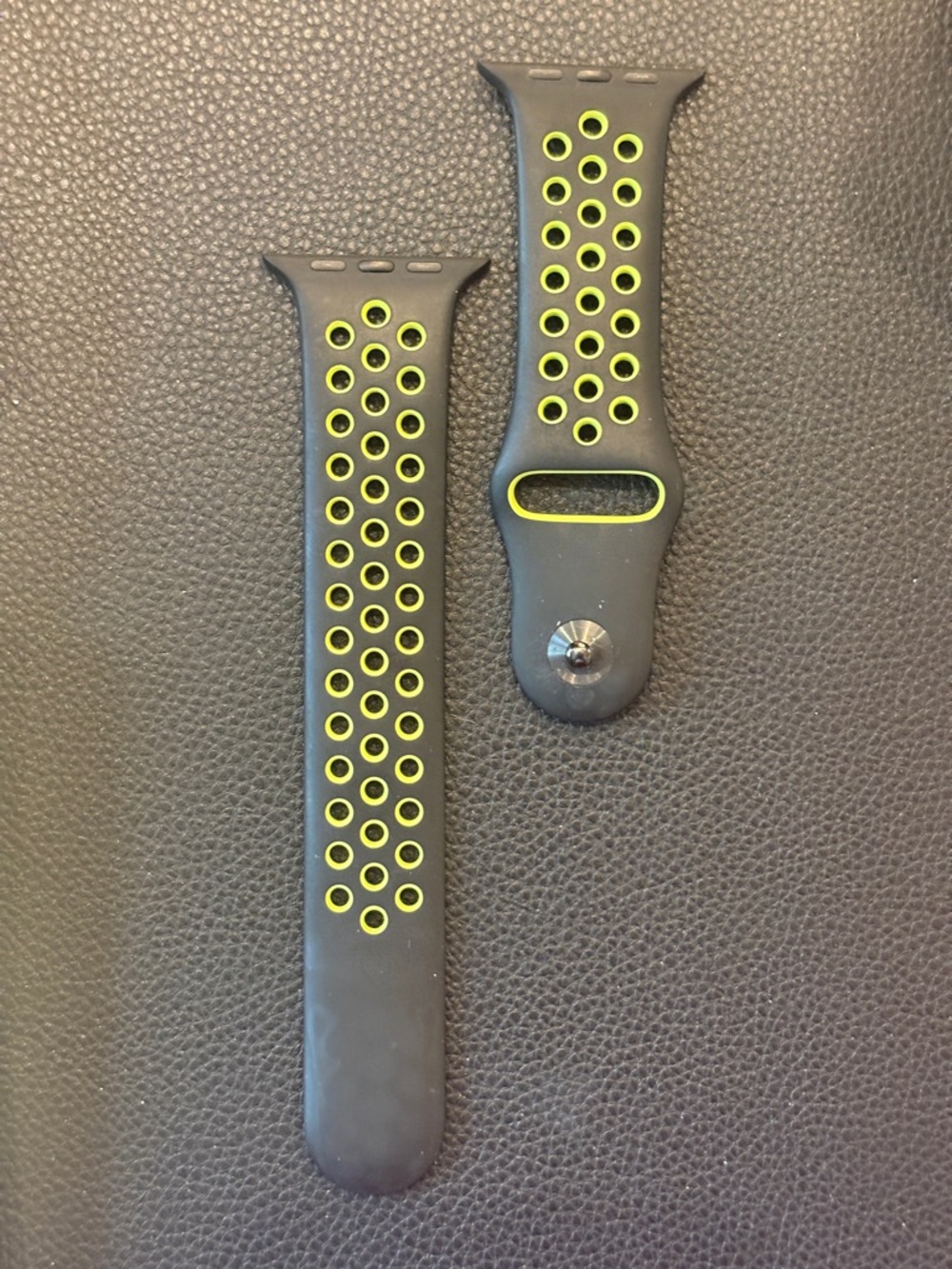 Apple Watch Band, Nike Black and Neon Yellow Silicone Sport Band